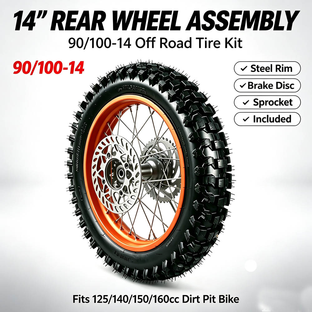 Road Bike Tire - مجموعة إطارات العجلات الخلفية مقاس 14