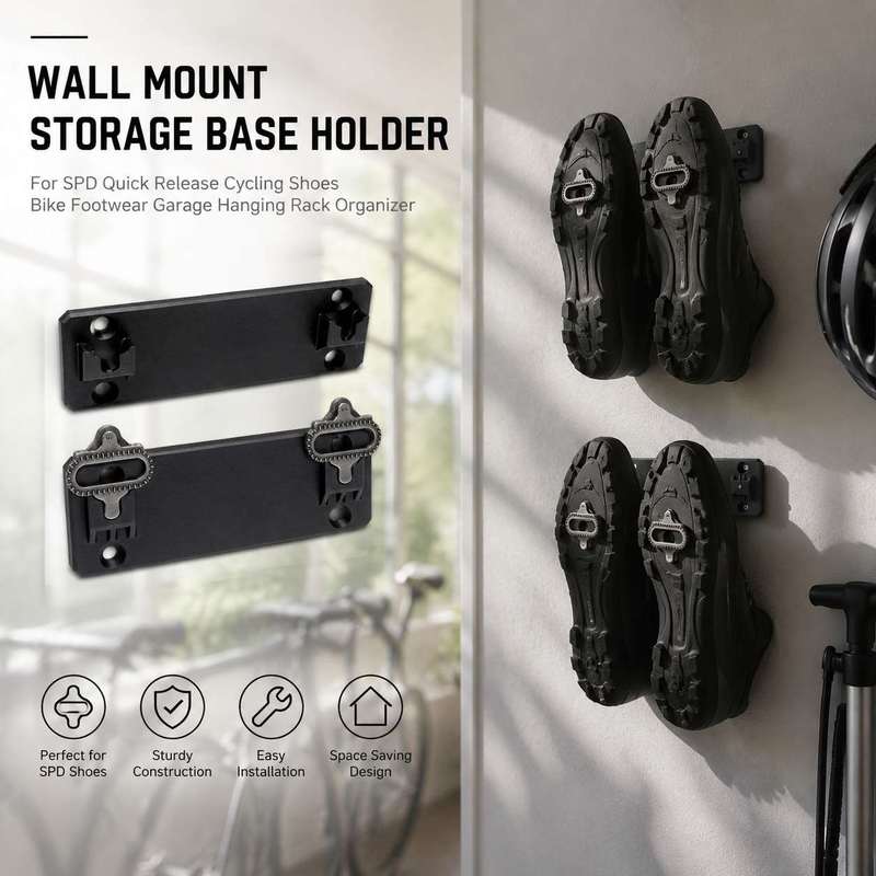 Cycling Gear Wall Storage - حامل جداري للجراج لتخزين أحذية ركوب
