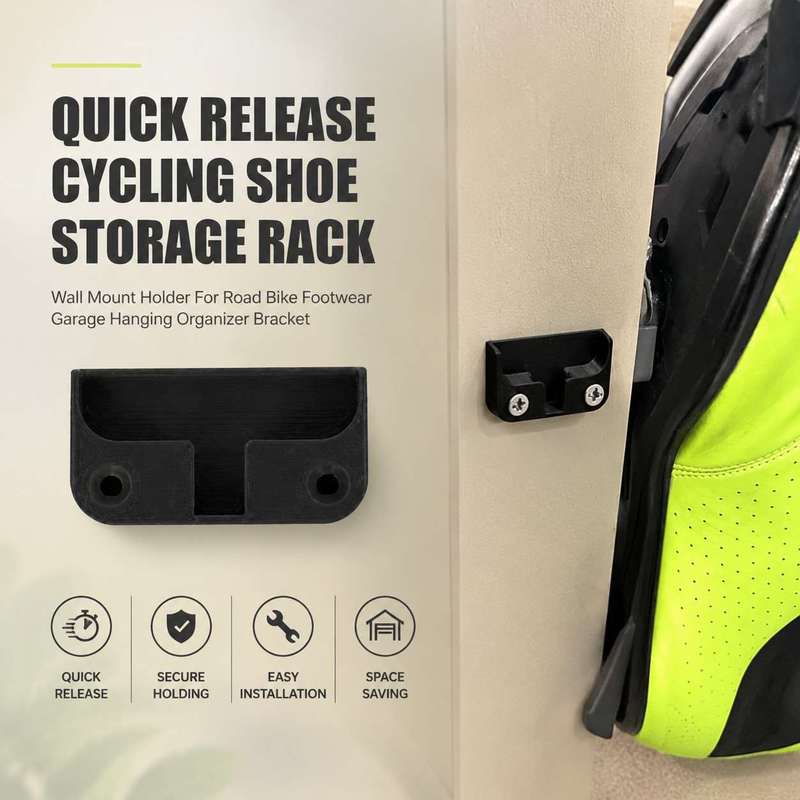 Cycling Gear Wall Storage - حامل تخزين أحذية الدراجات سريع التحرير