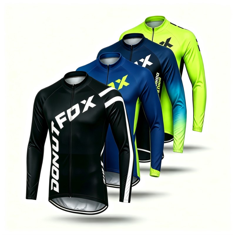 Cycling Gear Logo - قميص رجالي طويل الأكمام لركوب الدراجات