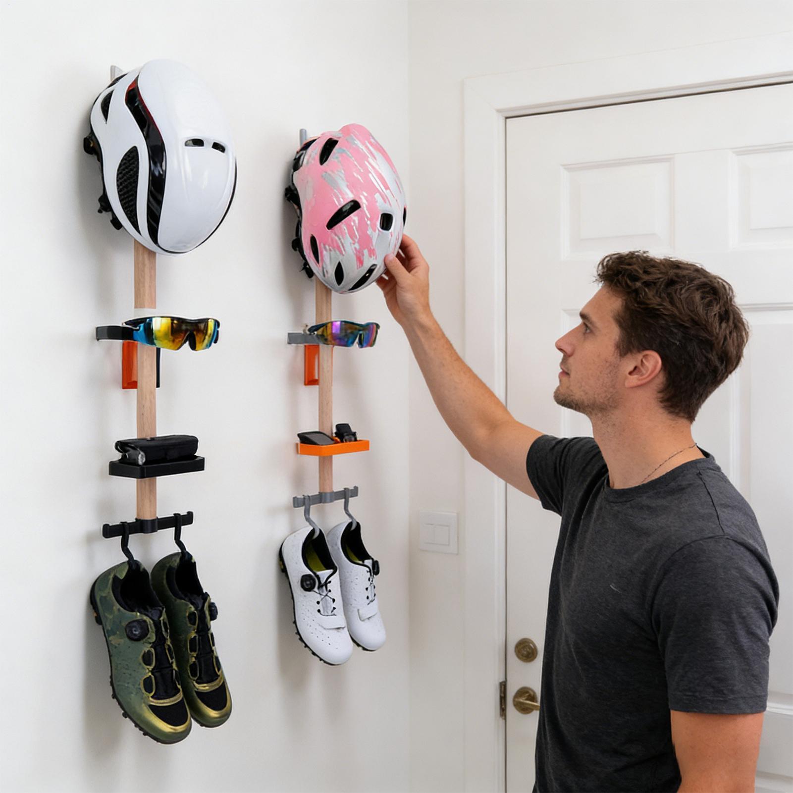Cycling Gear Wall Storage - حامل منظم للدراجات عمودي، يثبت على