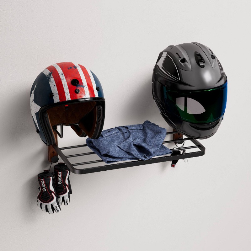 Cycling Gear Wall Storage - حامل خوذة متعدد الوظائف يثبت على