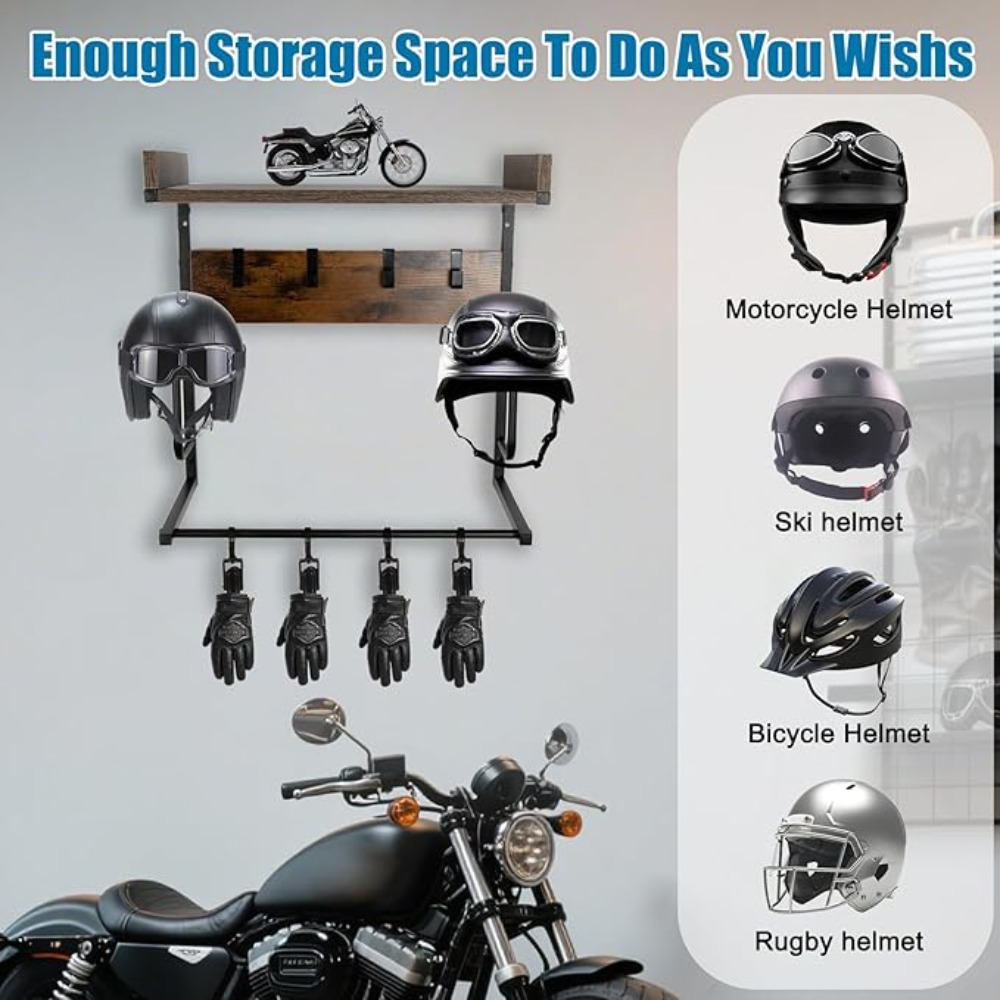حامل خوذة الدراجات النارية مع  - مراجعة Cycling Gear Wall Hanger وسعره