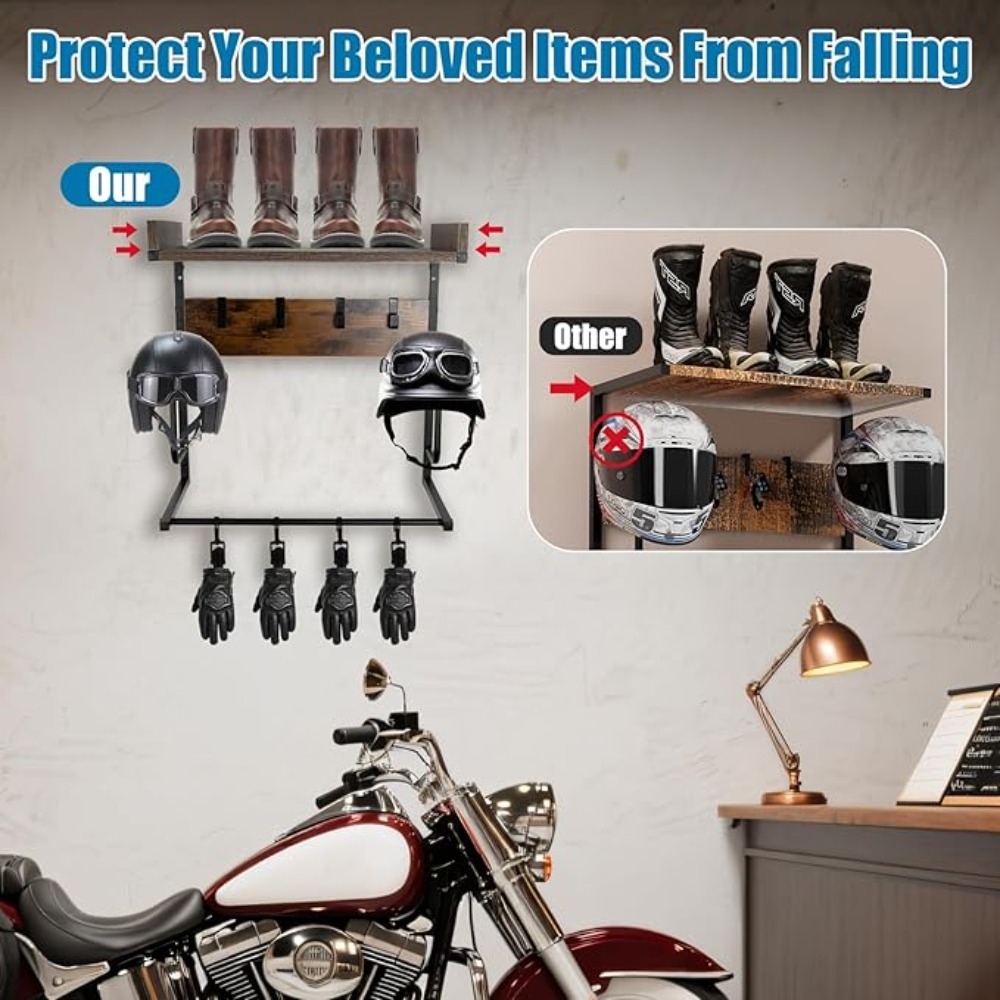 حامل خوذة الدراجات النارية مع  - مراجعة Cycling Gear Wall Hanger وسعره