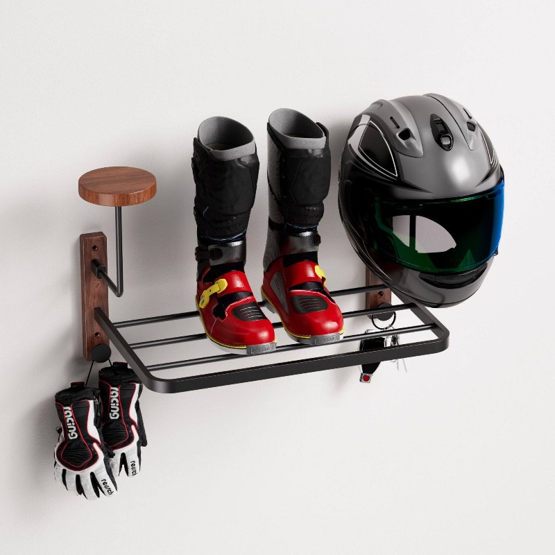 حامل خوذة متعدد الوظائف يثبت ع - مراجعة Cycling Gear Wall Storage وسعره